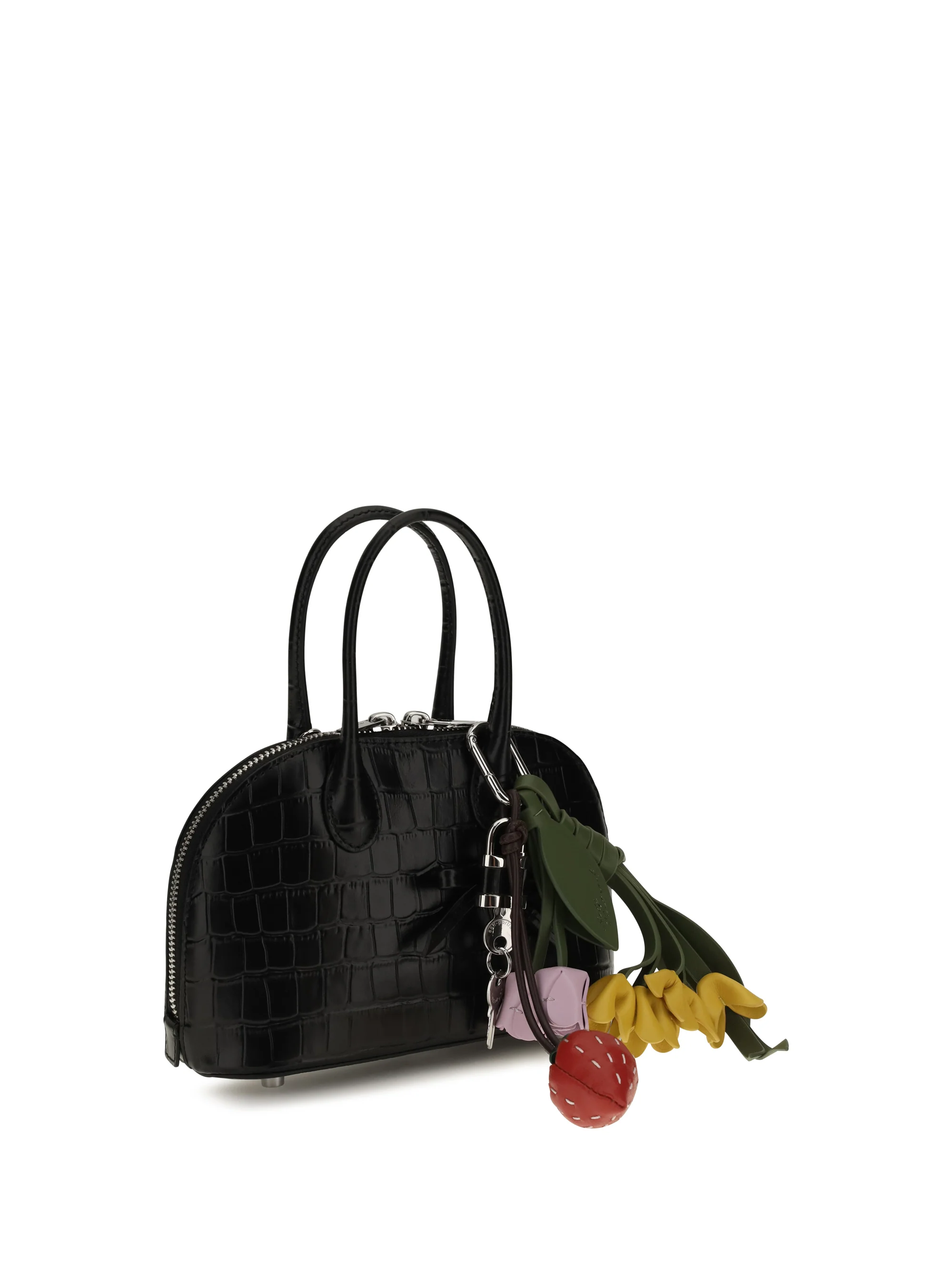 SELF-PORTRAIT OS toast crocodile-effect leather handbag