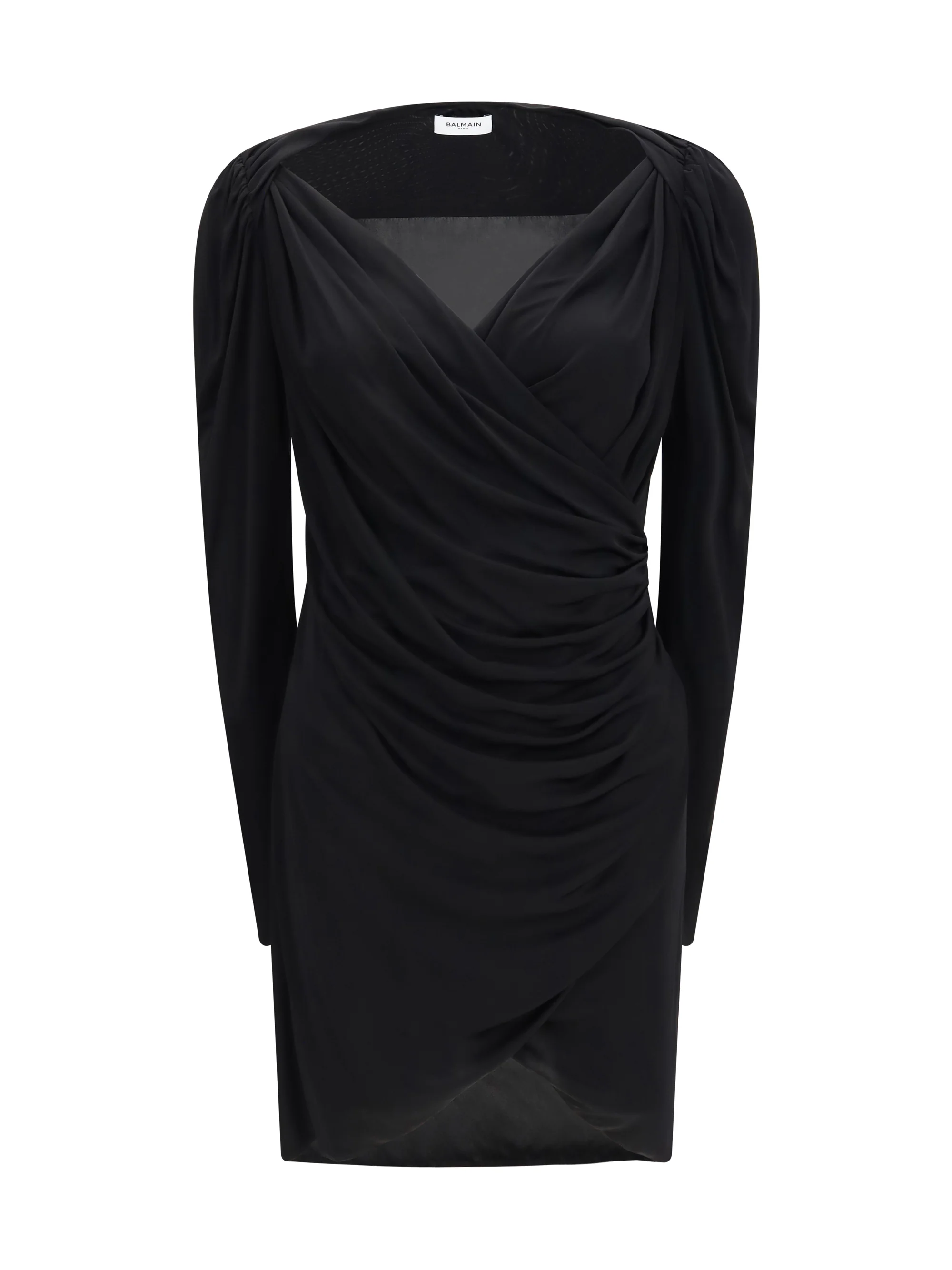 BALMAIN 36 draped jersey mini dress