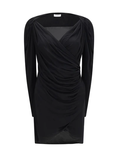 draped jersey mini dress