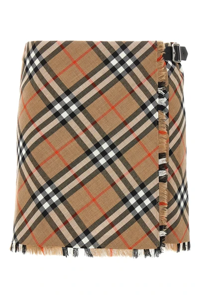 mini skirt in woven wool blend