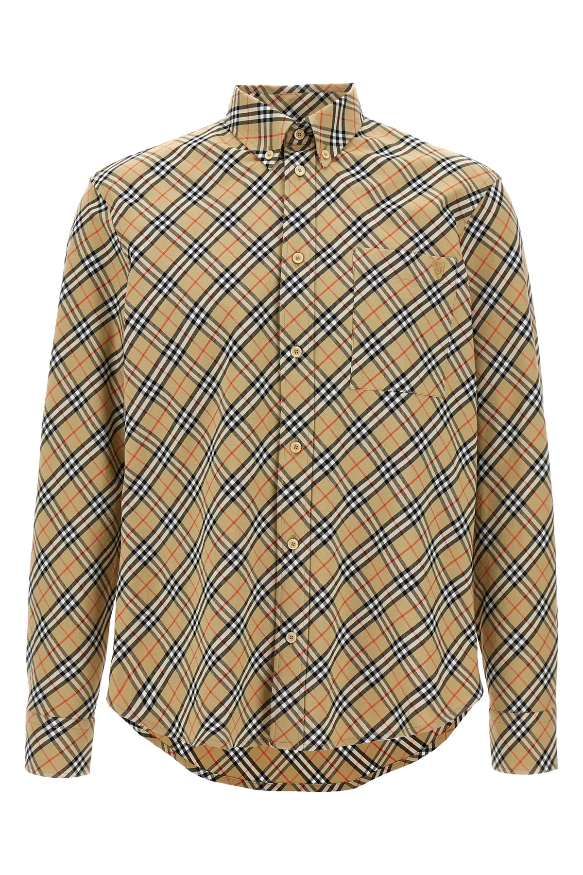 BURBERRY L check print cotton shirt