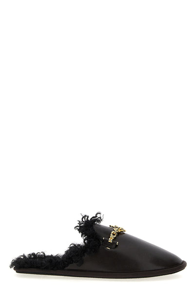 backless ryder sabots in leather-effect fabric