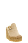 gaia sabots in a vegan alternative to suede