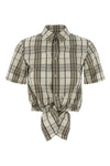 check print cotton shirt