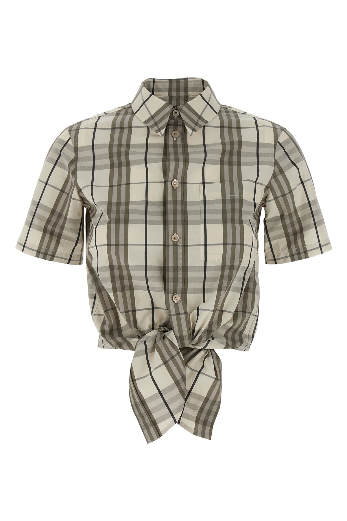 check print cotton shirt