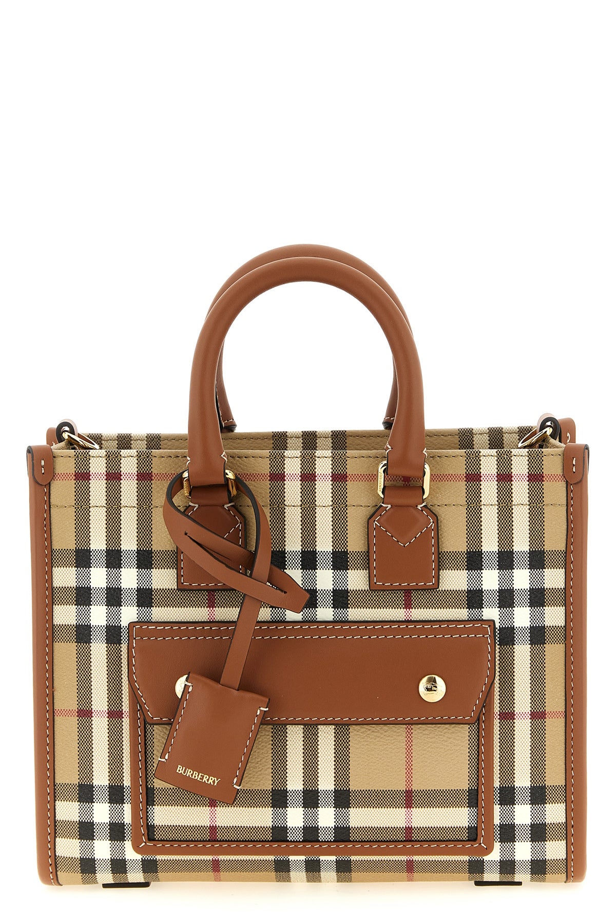 BURBERRY OS freya mini shopping bag in cotton blend coated