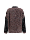 virgin wool blend jacket with leather sleeves