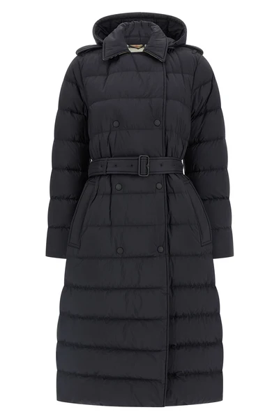 padded and quilted trench coat