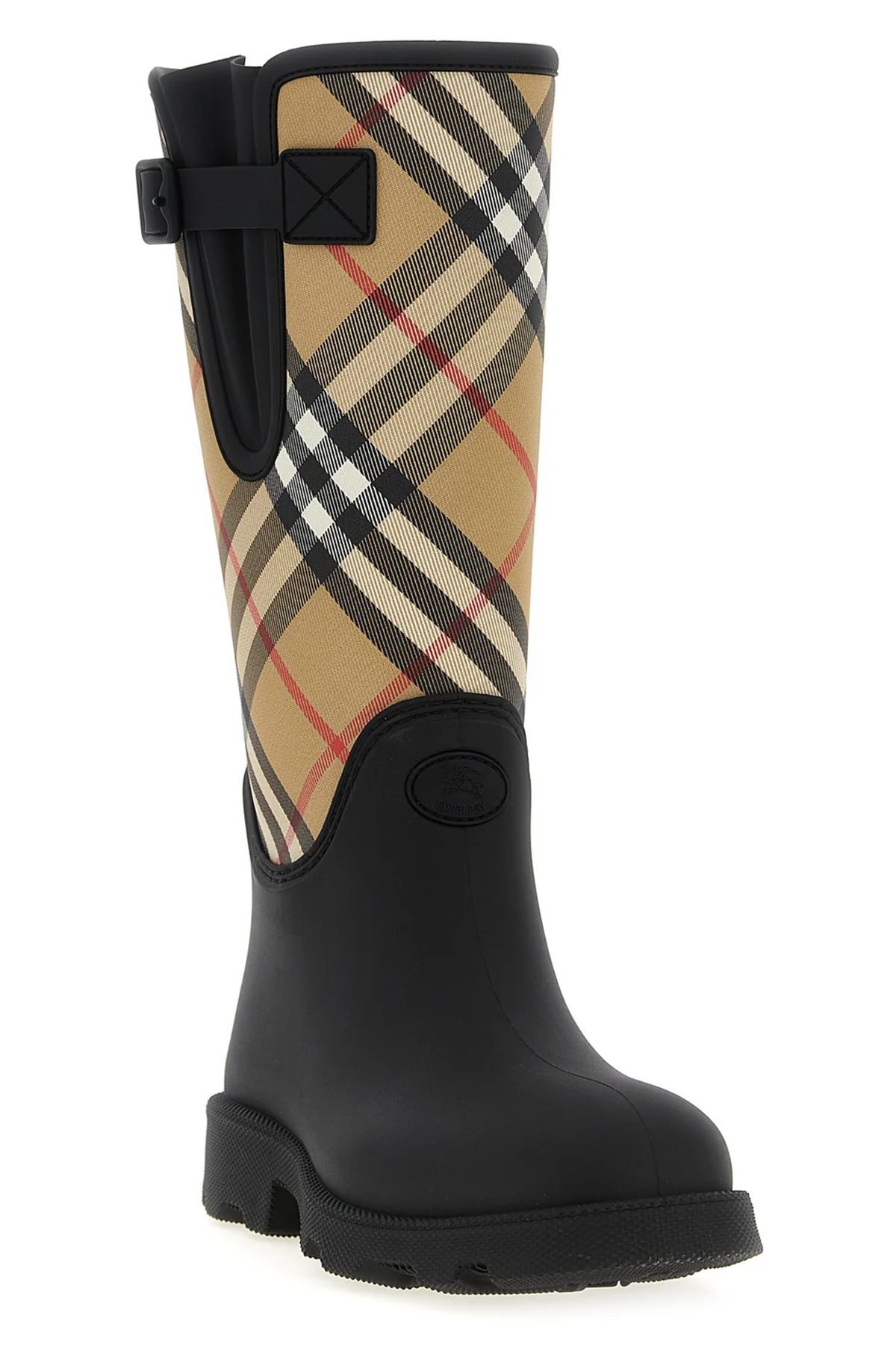 BURBERRY 40 marsh stamp boots in rubber and nylon blend woven