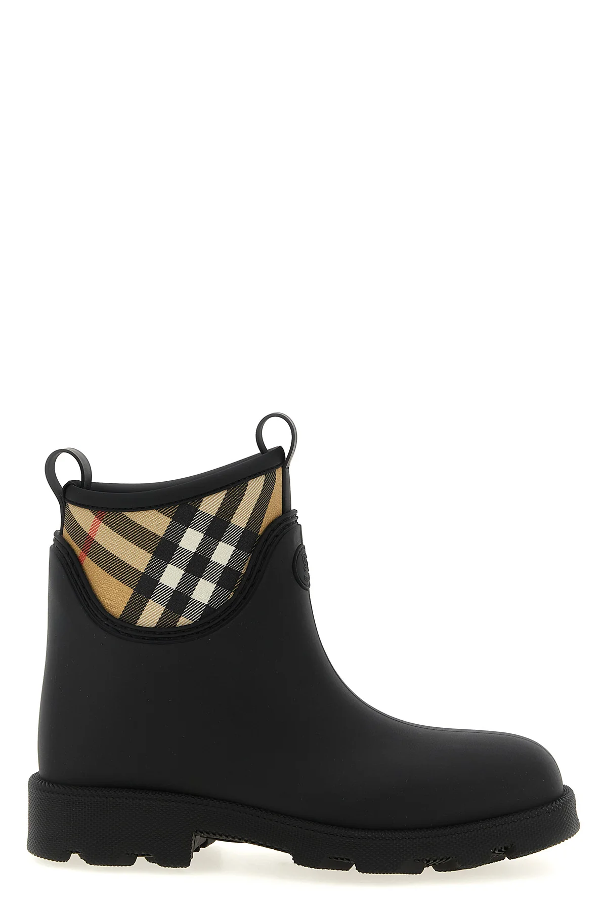 BURBERRY 40 marsh stamp ankle boots in rubber and nylon blend woven
