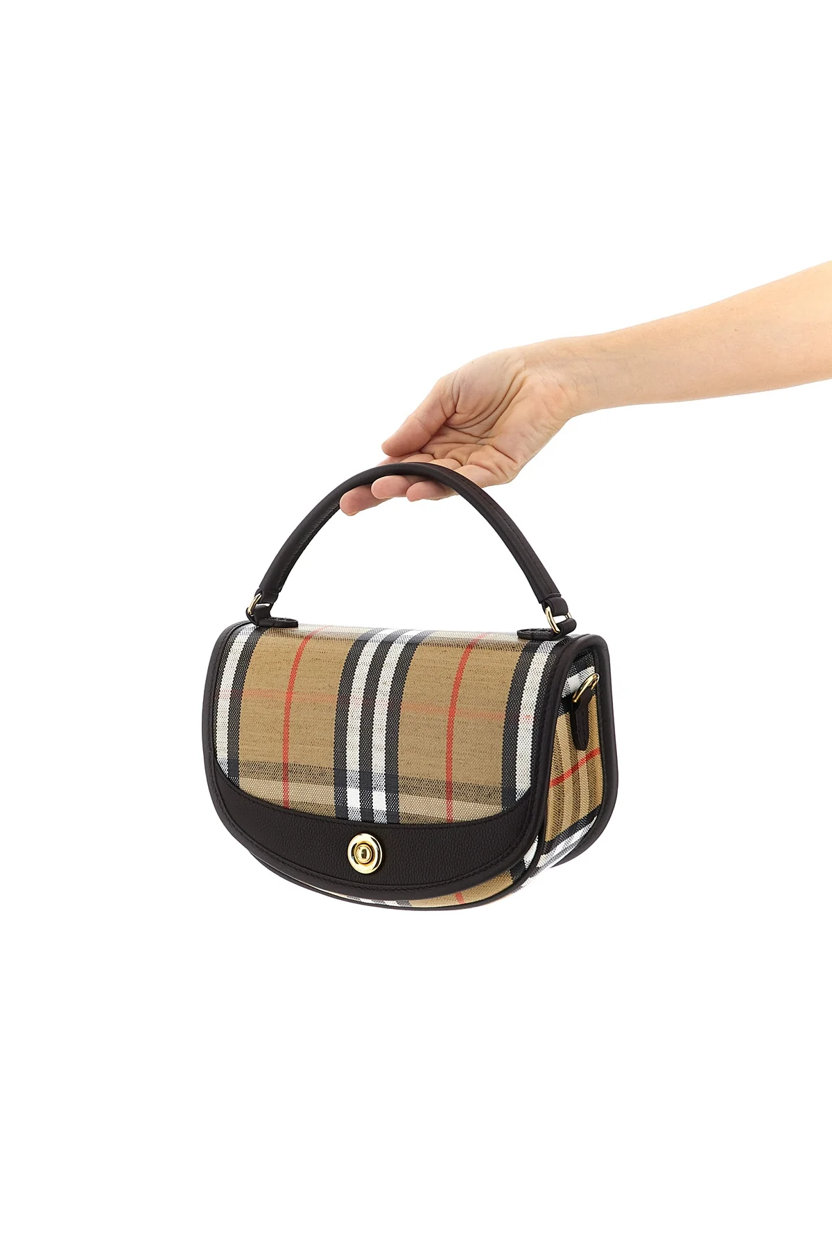 BURBERRY OS highlands check fabric shoulder bag
