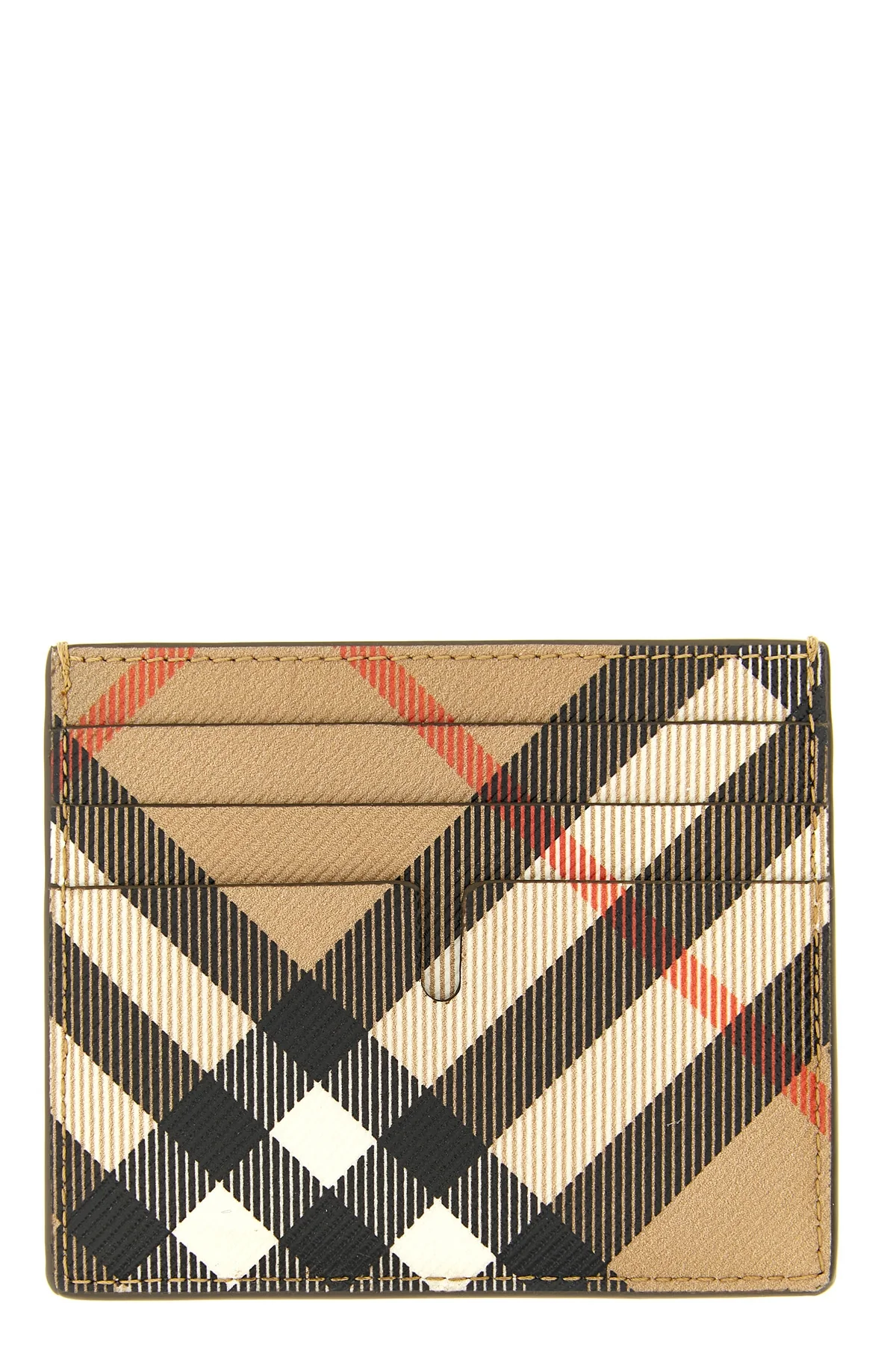 BURBERRY OS burberry check print fabric sandon cardholder