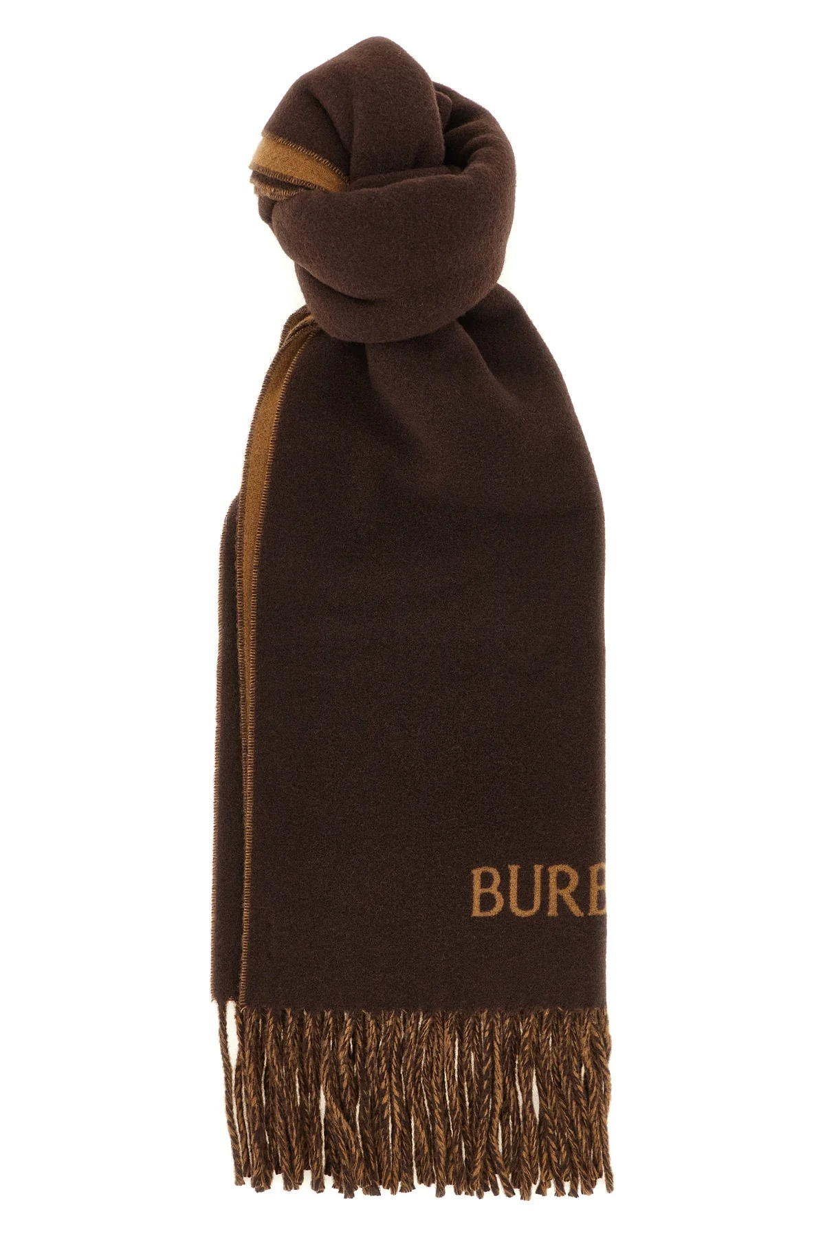 BURBERRY OS knight reversible brushed cashmere scarf