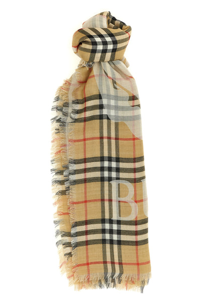 mulberry wool and silk blend scarf woven in burberry check