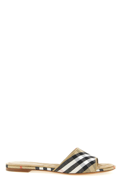 sloane slides in cotton blend woven