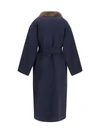 wool coat with fur collar and belt