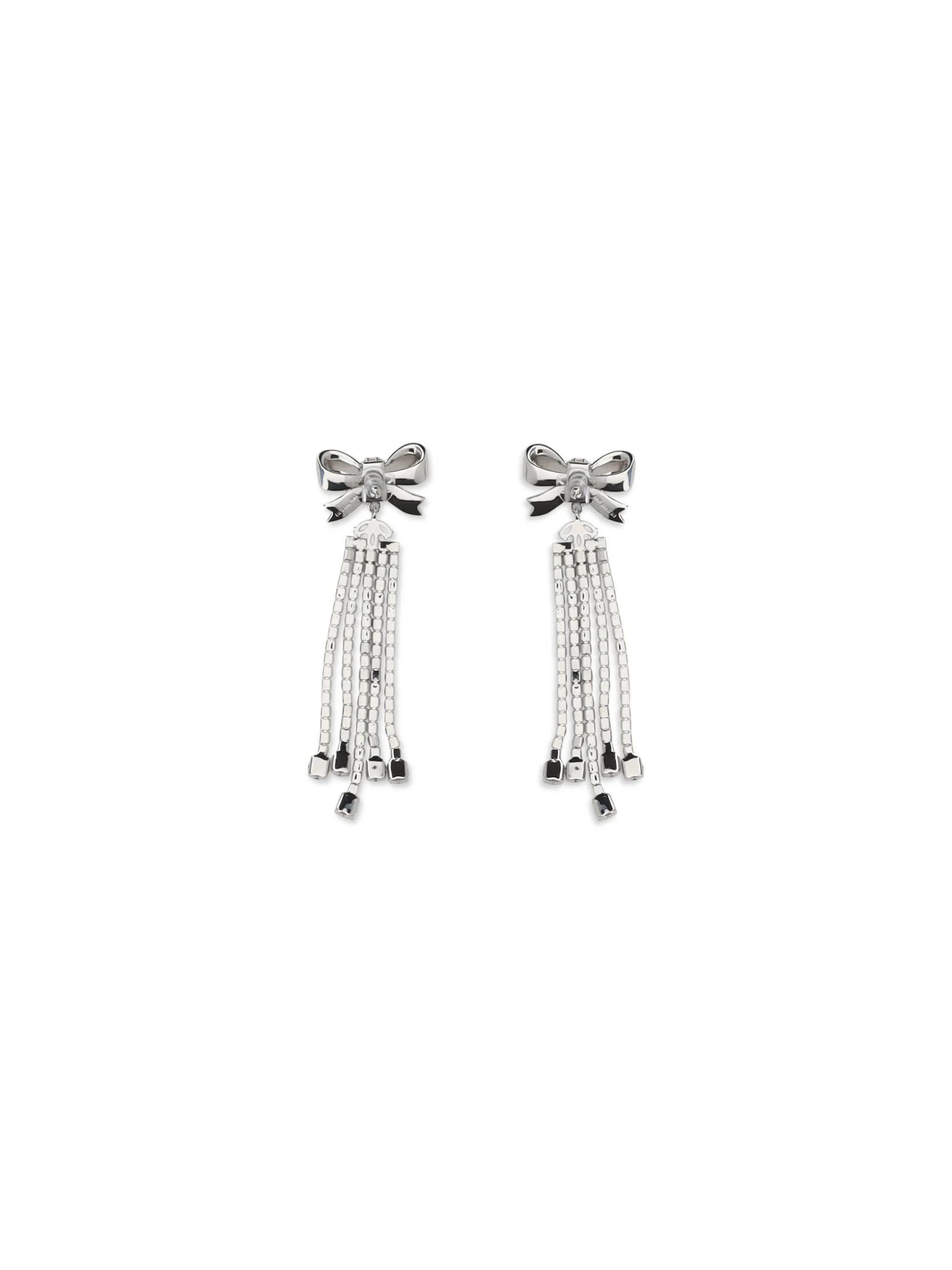 crystal bow drop earrings