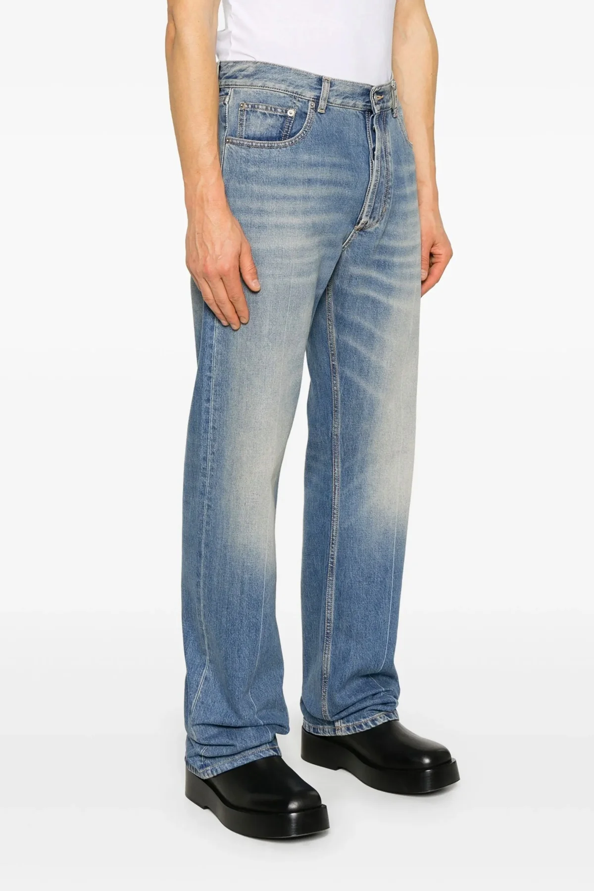 ALEXANDER MCQUEEN 48 stonewashed cotton denim jeans