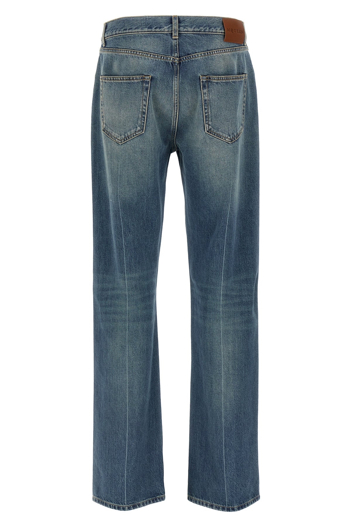 stonewashed cotton denim jeans