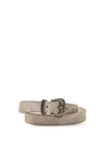 suede belt with shiny loop