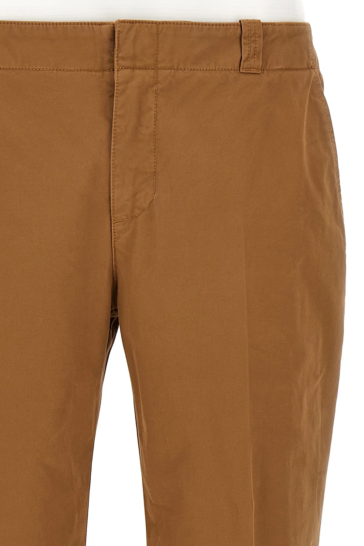 garment-dyed pants in cotton yarns