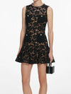 black crystal lace mini dress
