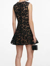 black crystal lace mini dress