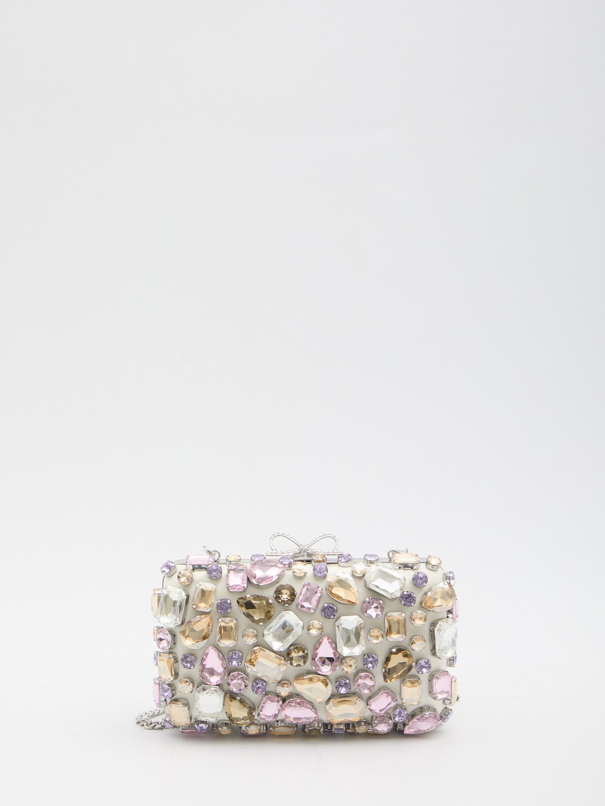 multi crystal embellished clutch bag