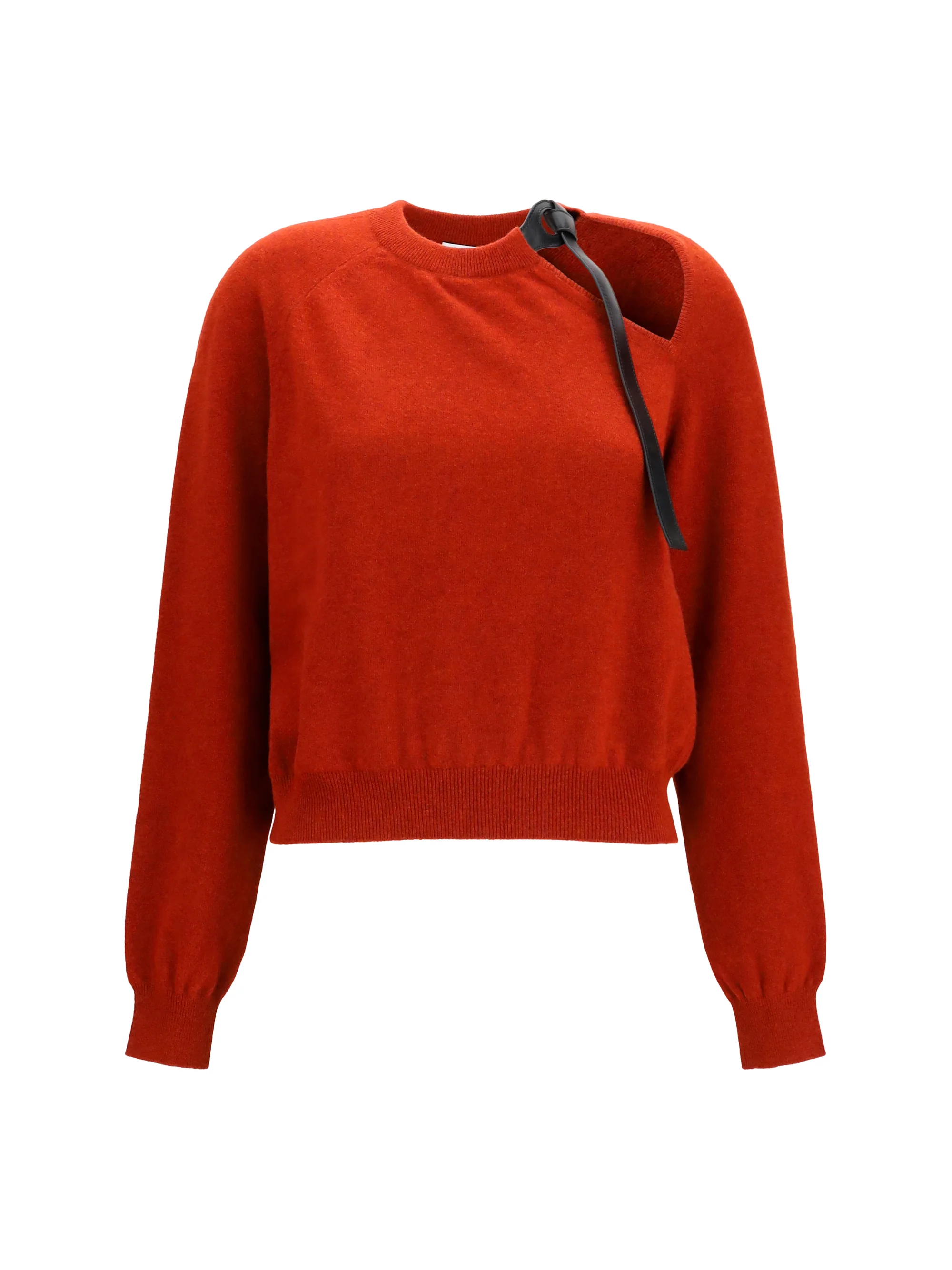 crewneck sweater with cut-out detail