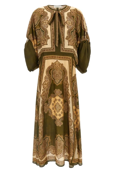 mahon midi dress in paisley-print silk habotai