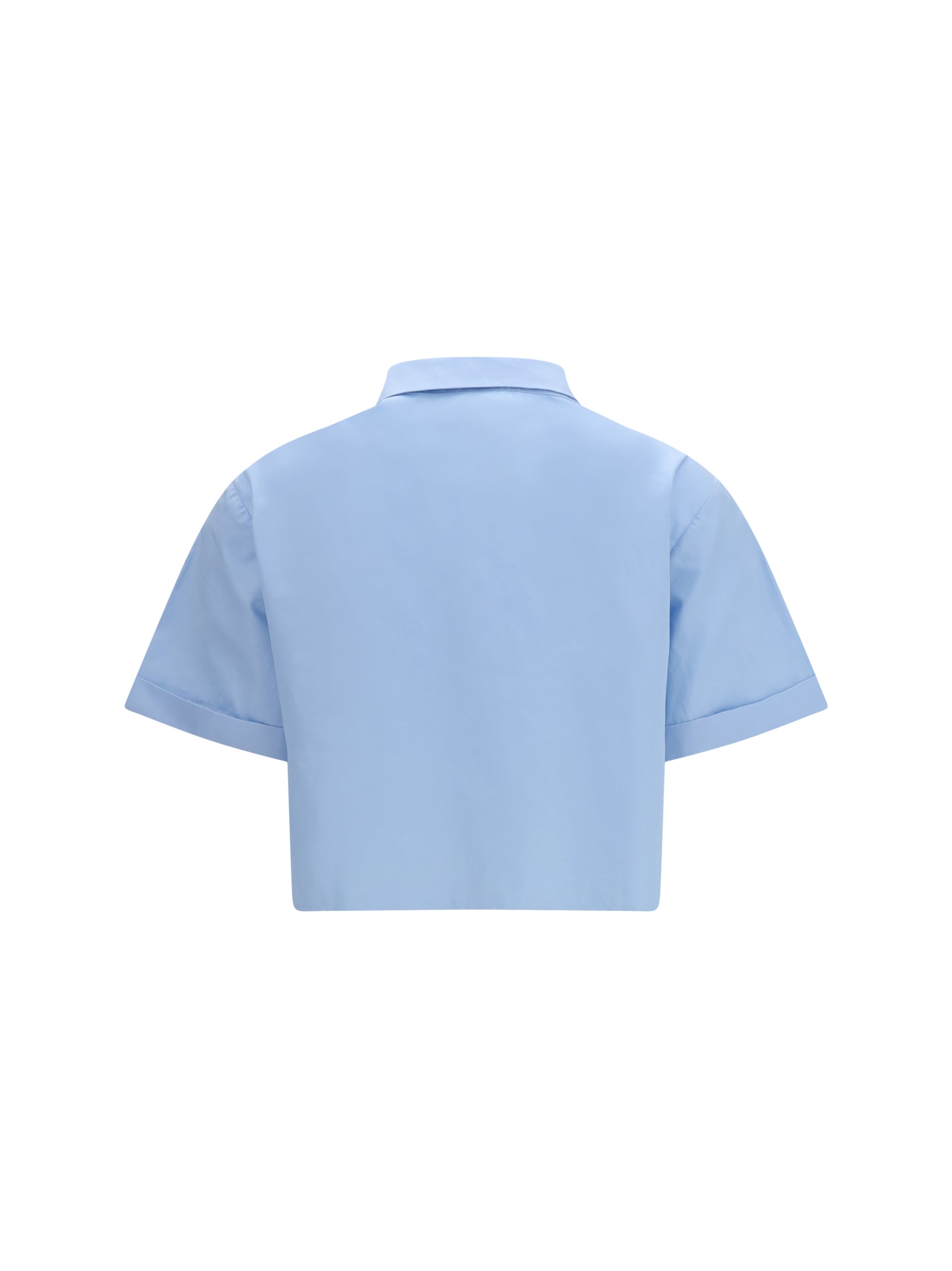 MIU MIU 42 poplin shirt with ruffle details