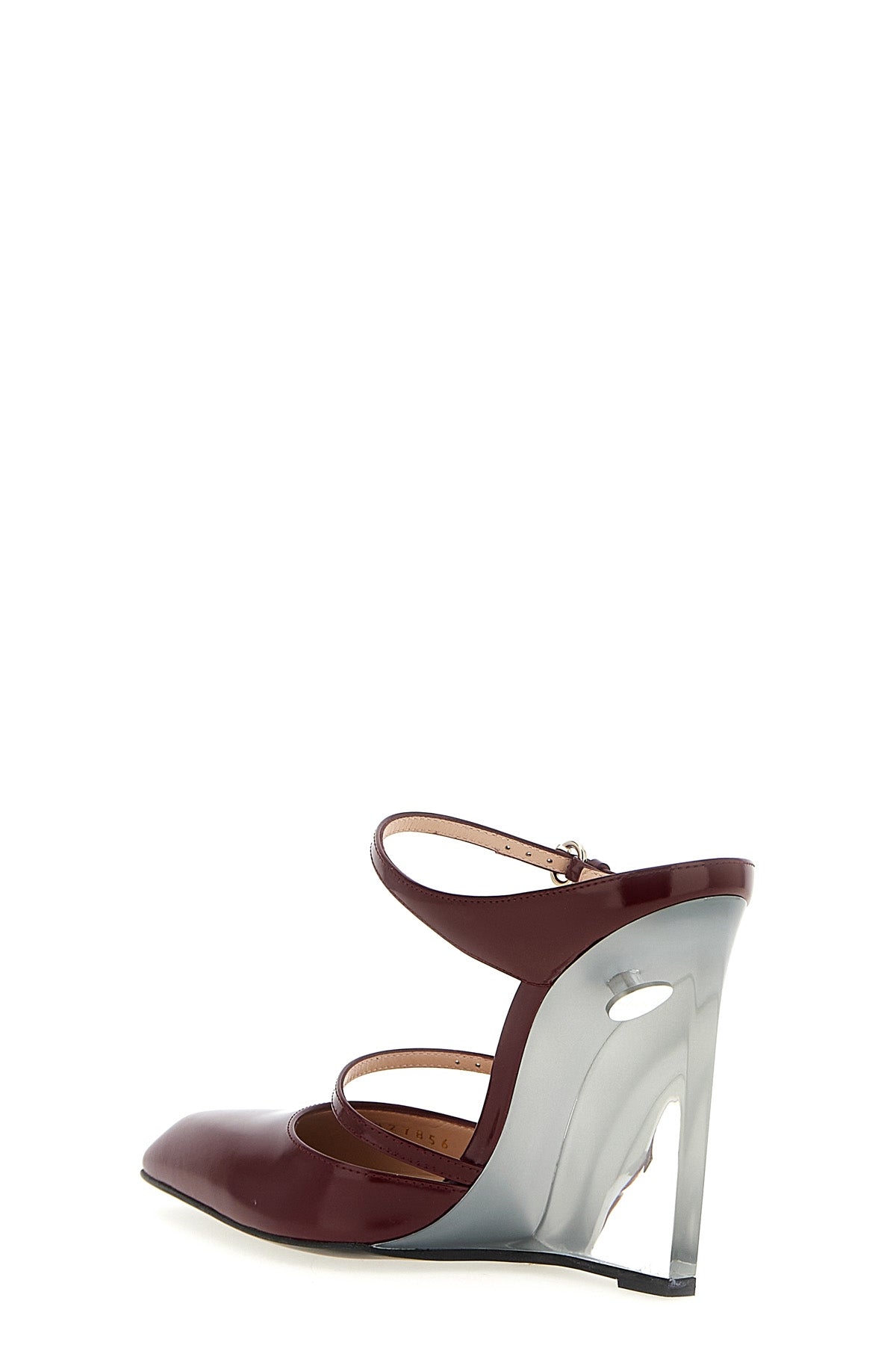 gucci rosso ancora shiny leather sabots
