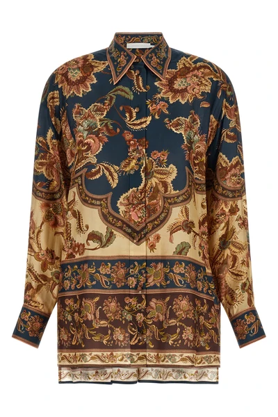 aster jacobean patterned habotai silk shirt