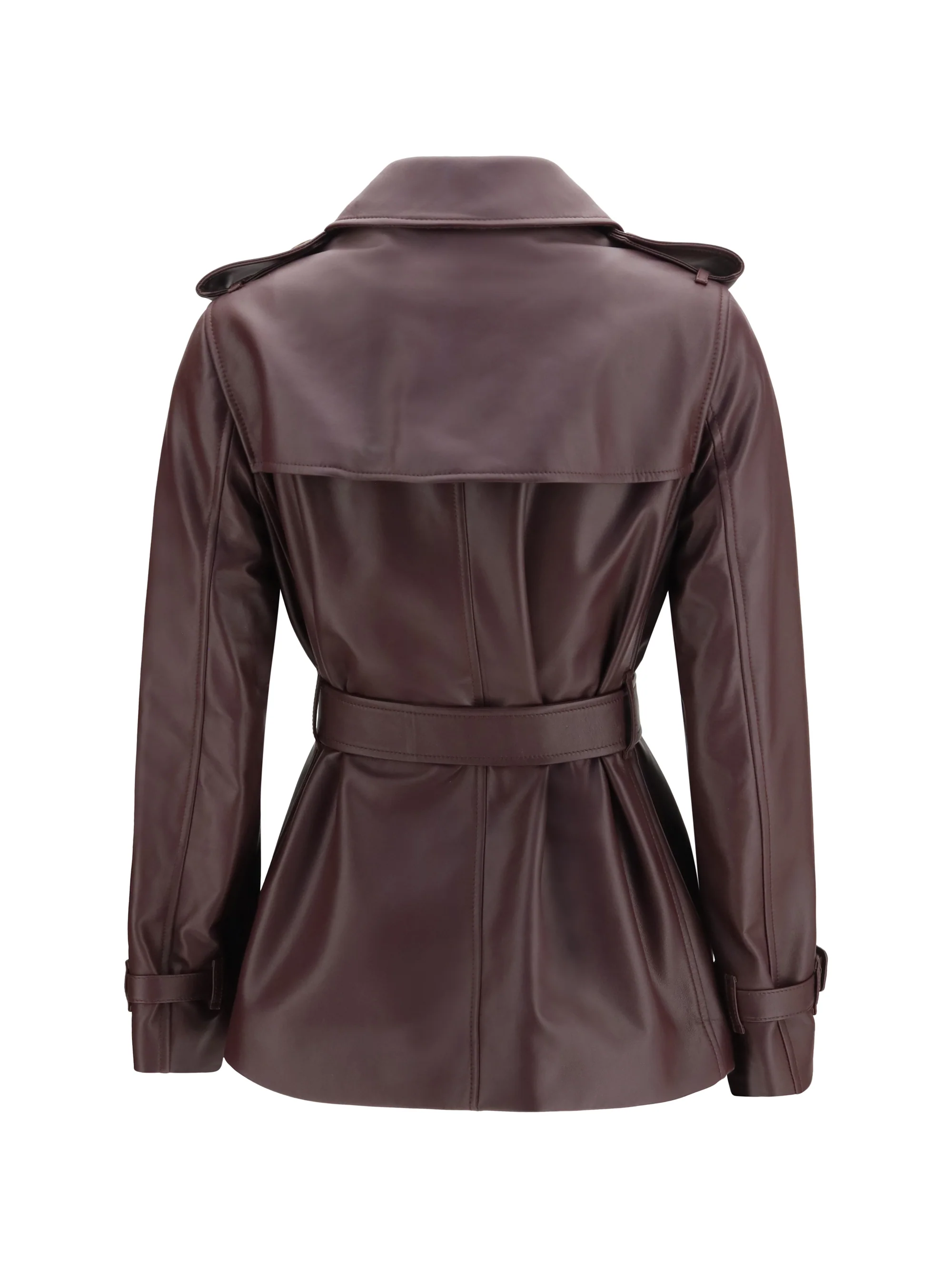 BURBERRY 8 short leather trench coat