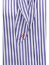 silk striped cocoon shirt with bow