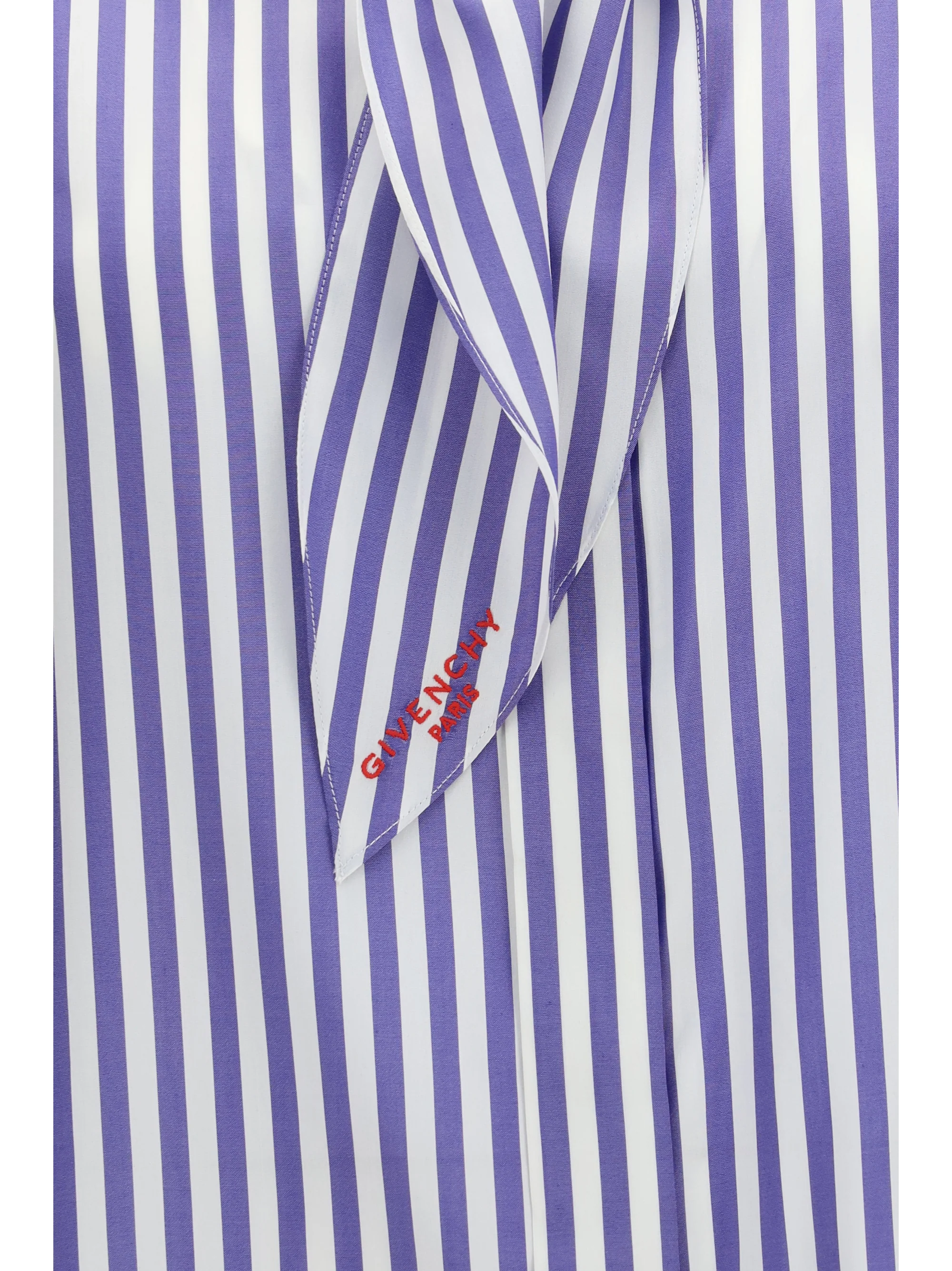 silk striped cocoon shirt with bow