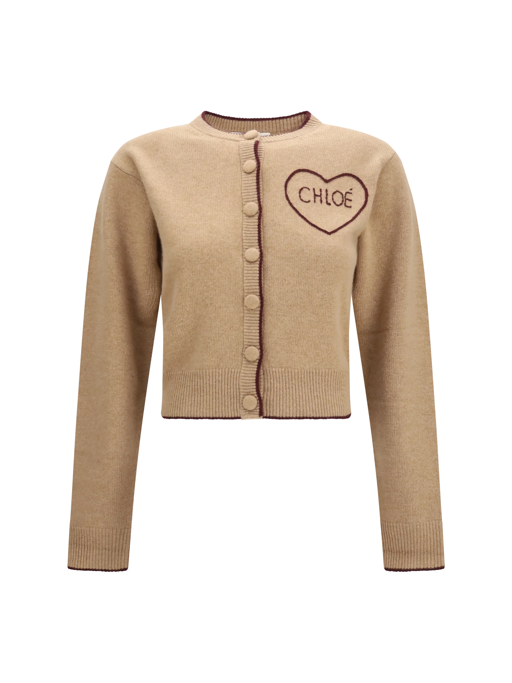 fitted logo cardigan in wool and cashmere