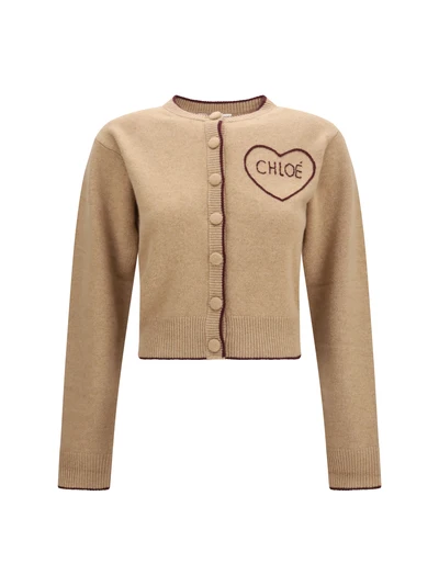 fitted logo cardigan in wool and cashmere