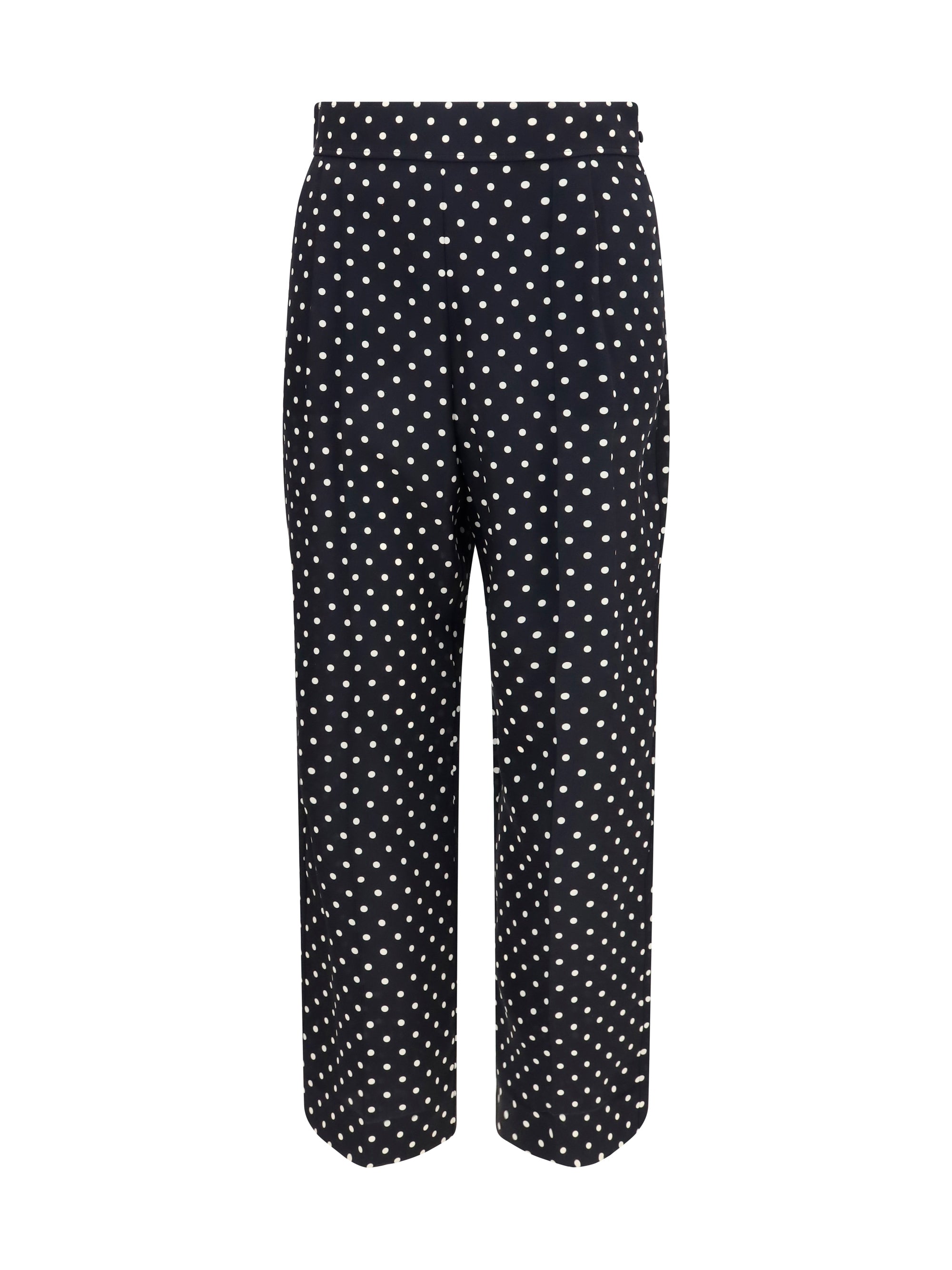polka-dot crêpe de chine pants