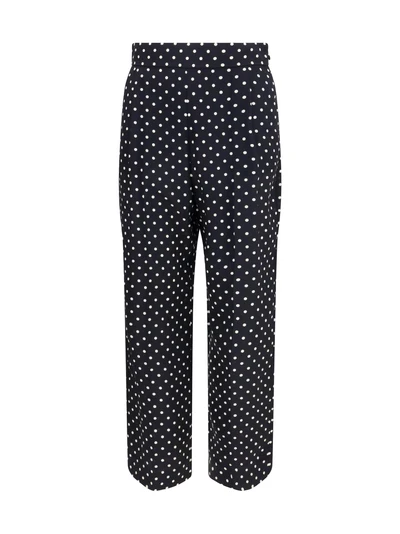 polka-dot crêpe de chine pants