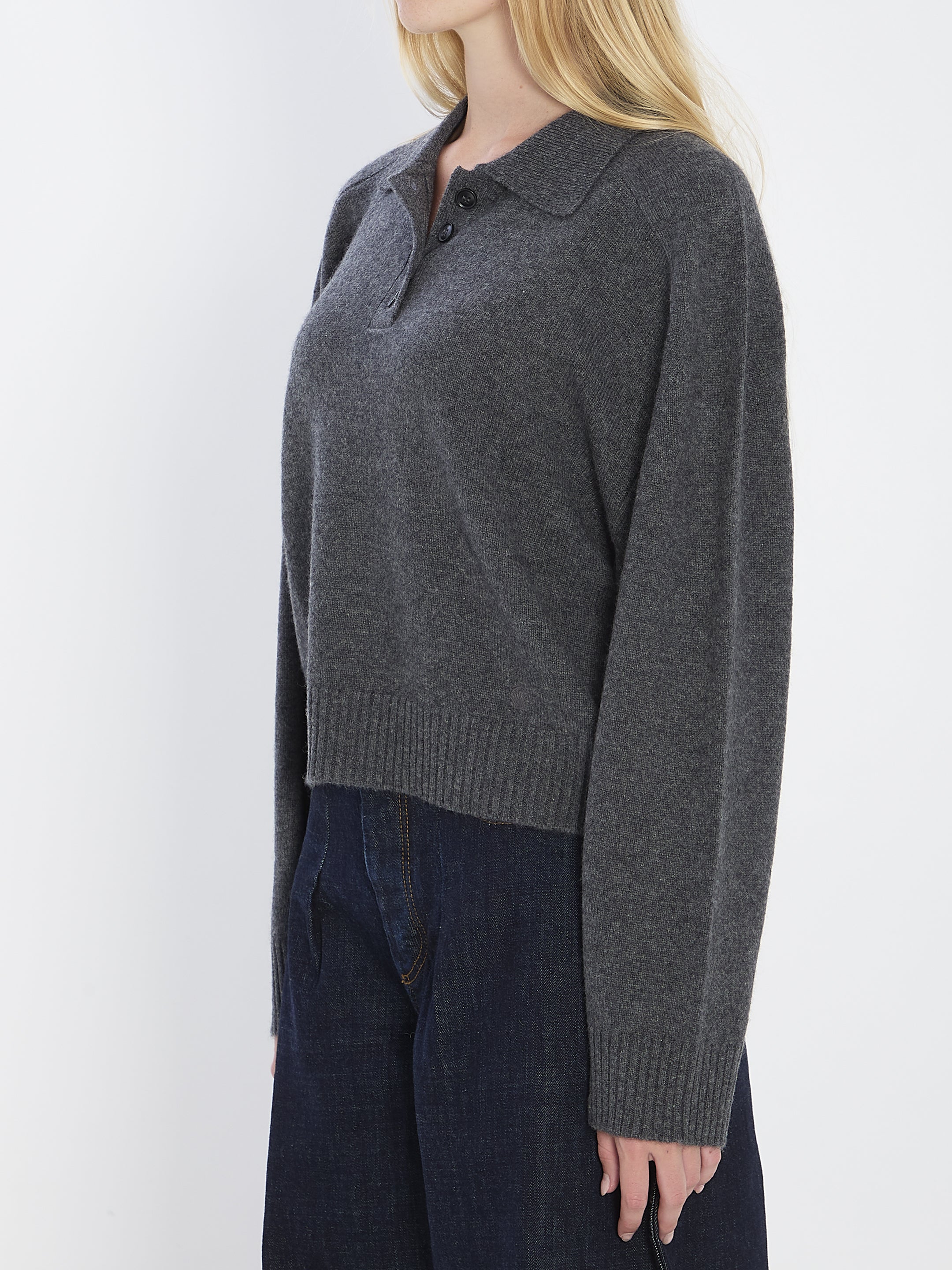LOULOU DE SAISON M long-sleeved cashmere polo