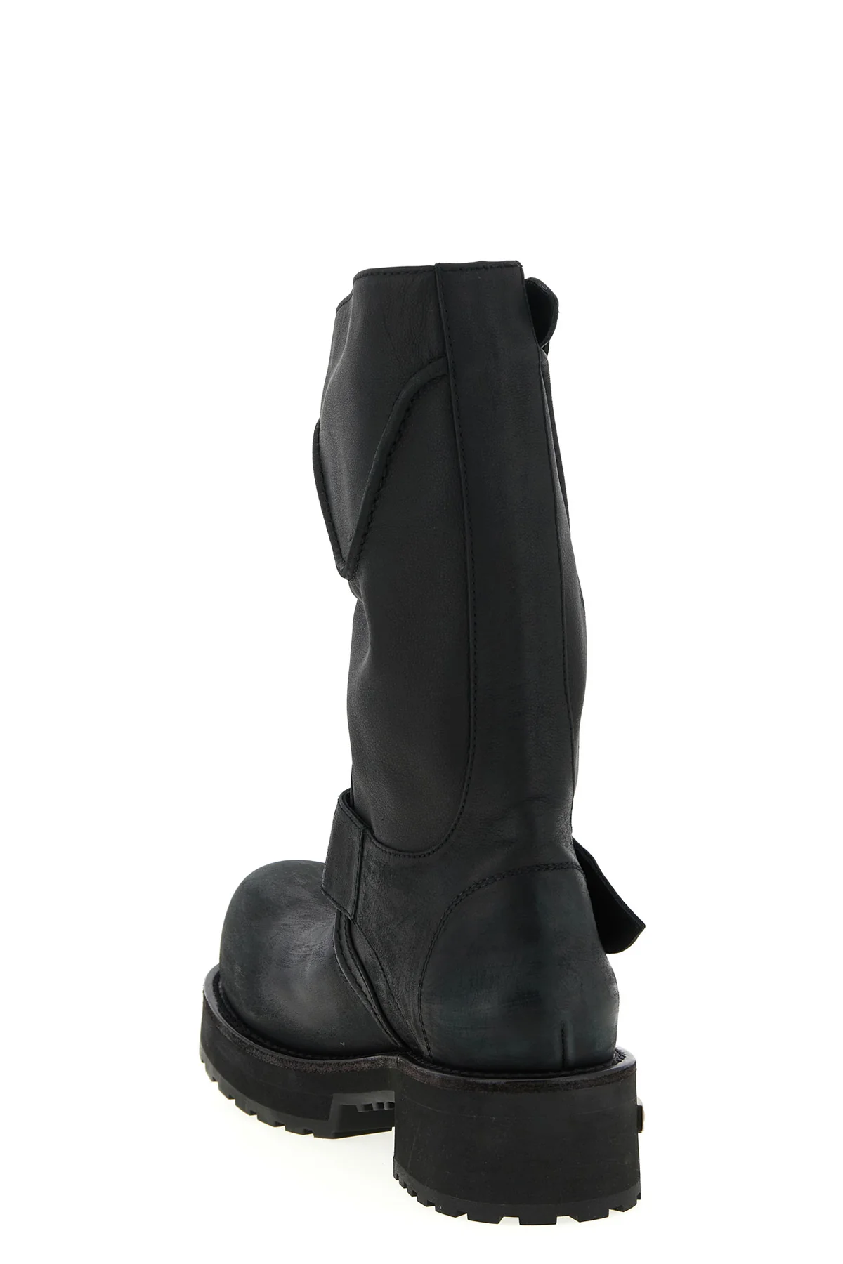 venom used-effect leather boots