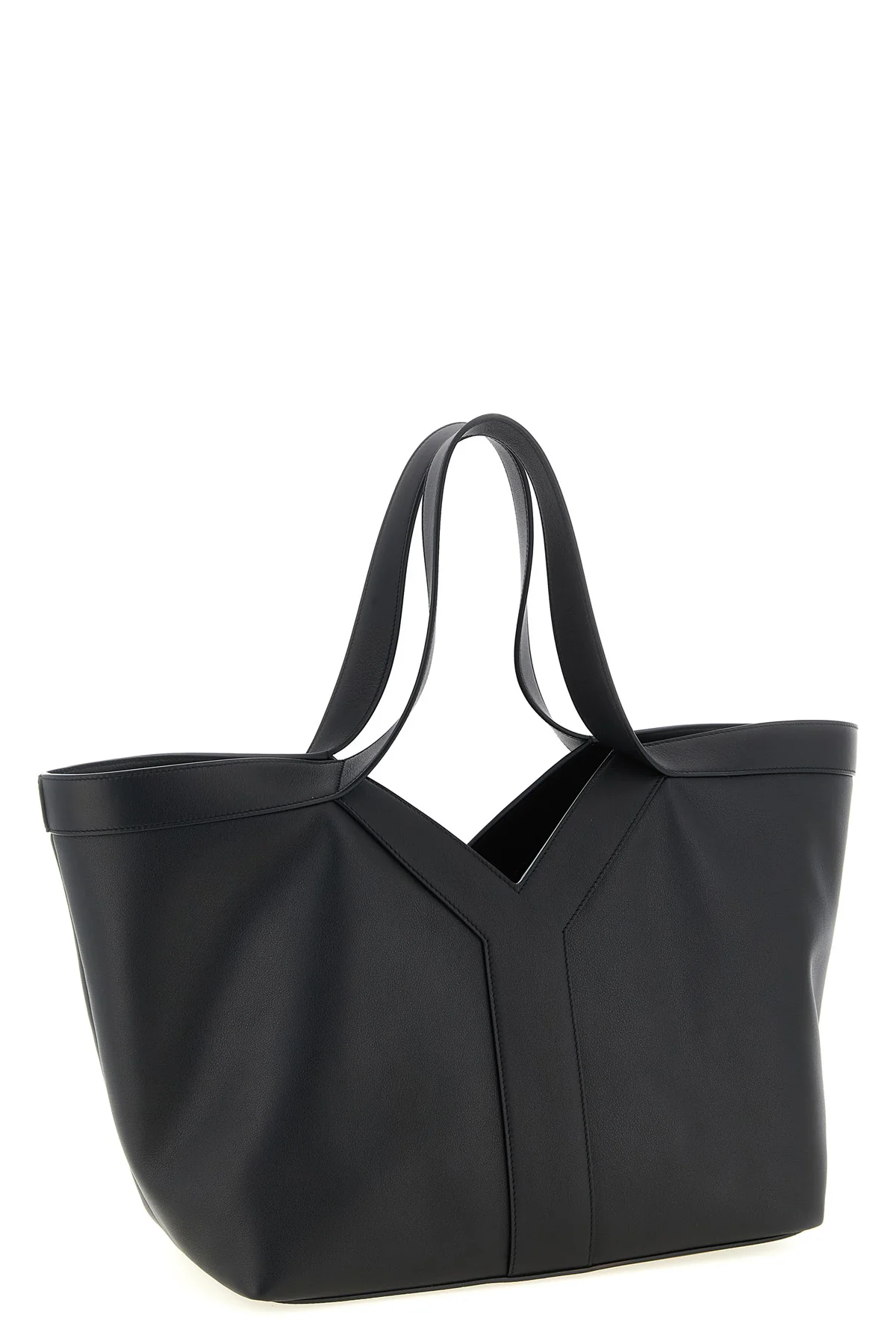small y tote bag in finely textured leather