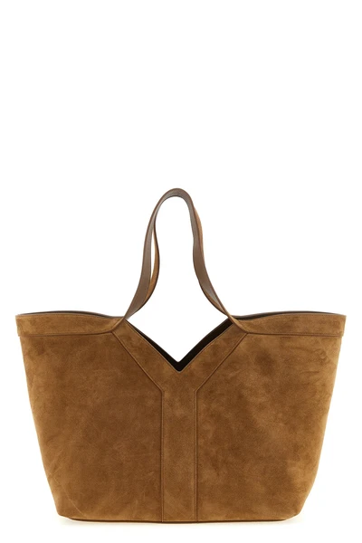 small suede y tote shopping bag