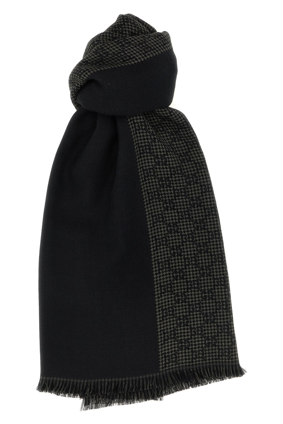 GUCCI OS double face silk and wool scarf