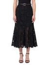 black lace midi skirt
