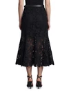 black lace midi skirt