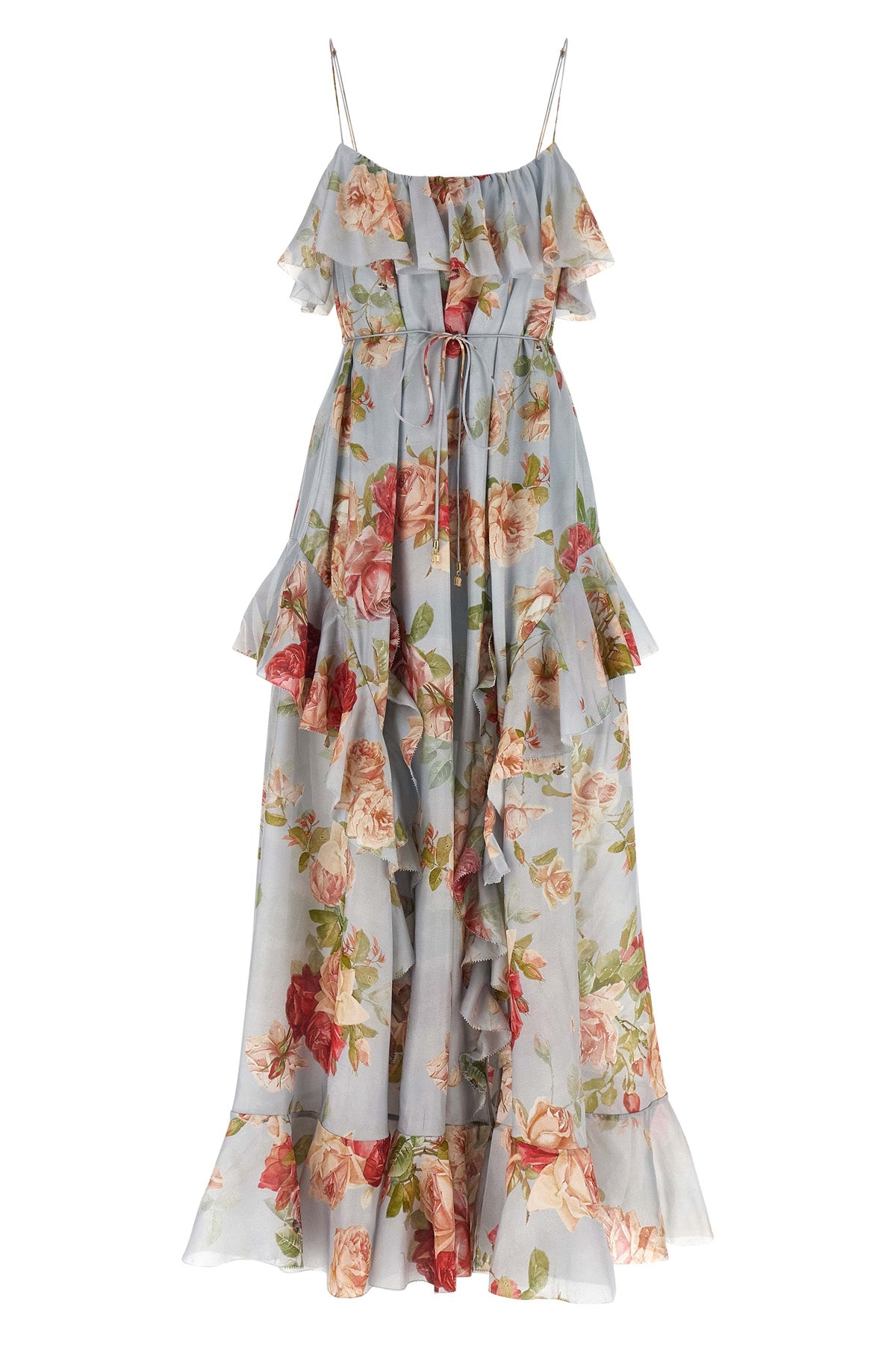 ZIMMERMANN 0 roselight long dress in floral print silk habotai