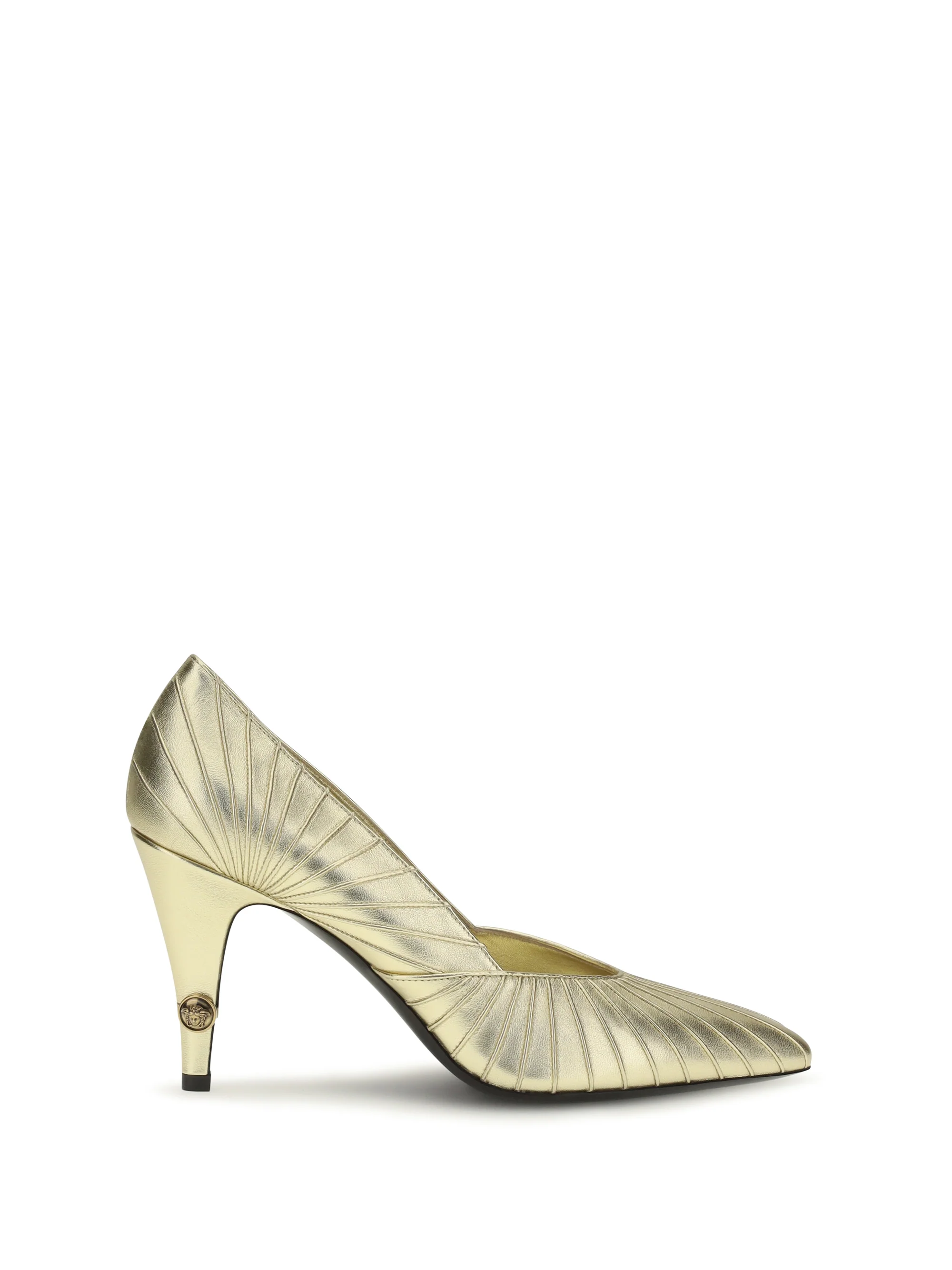 VERSACE 36 metallic leather pumps 