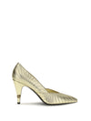 metallic leather pumps
